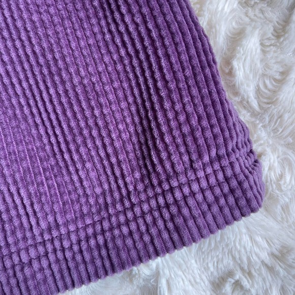 LL Bean wide wale corduroy aubergine purple button-down collared shirt L - Picture 9 of 17